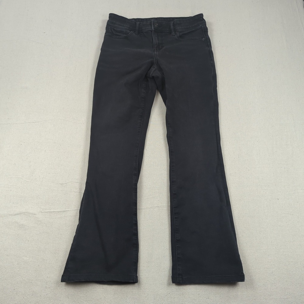 American Eagle Jeans Womens 4 Black Kick Boot Cut Stretch Western Boho Cowgirl